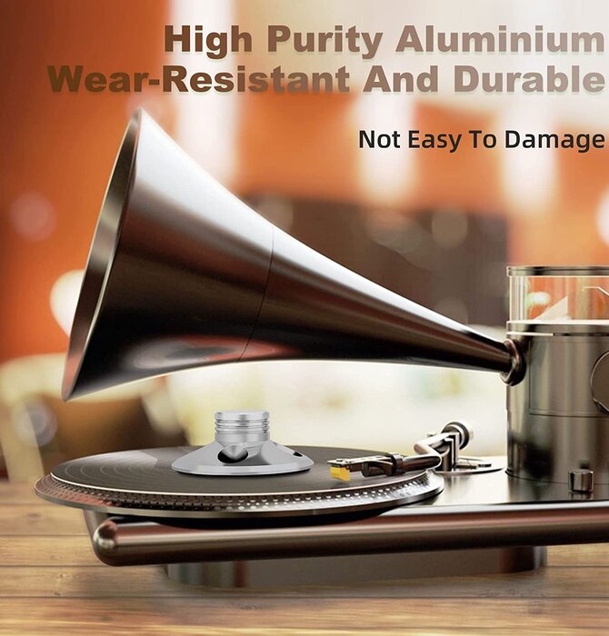 Audiophile Record Weight Stabilizer, Aluminum Turntable Weight Clamp with Protective Soft Pad