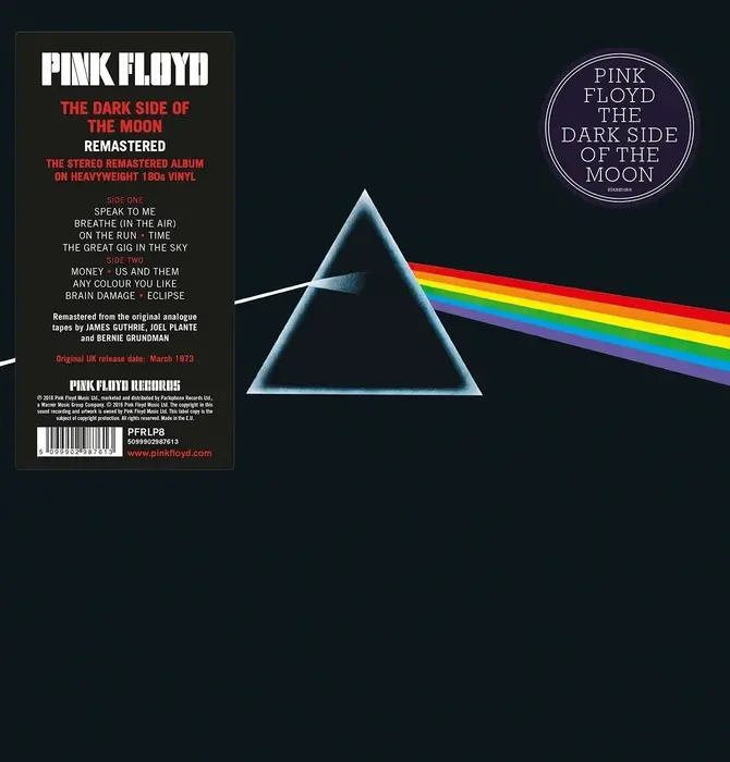 Pink Floyd "Dark Side of the Moon" Remaster from Analog Tapes, 180 Gram Vinyl UK Version