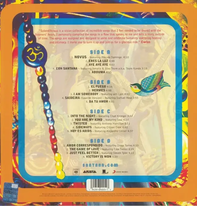 Santana "Splendiferous" Limited  Edition Vinyl ( 2 LP )