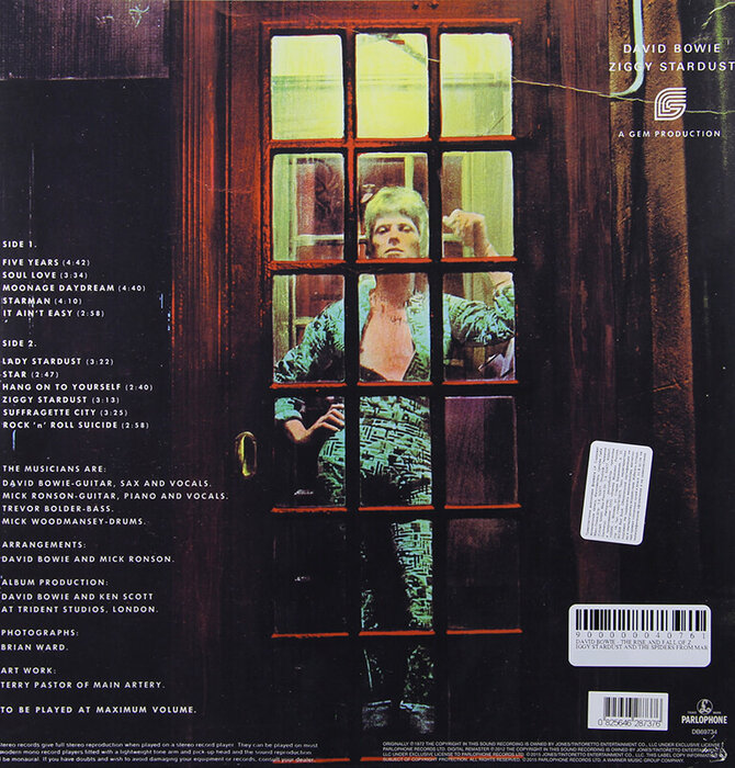 David Bowie "The Rise & Fall of Ziggy Stardust & The Spiders from Mars" Remastered 180 Gram Audiophile Grade Vinyl