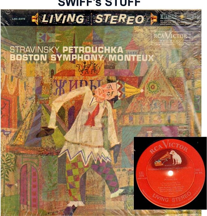 Stravinsky "Petrouchka" Boston Symphony RCA Living Stereo Orthophonic High Fidelity Vinyl, USED ALBUM - Great Condition