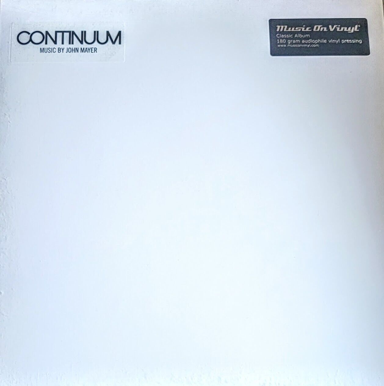 John Mayer Continuum, 180 Gram Audiophile Grade Double Vinyl Set AV