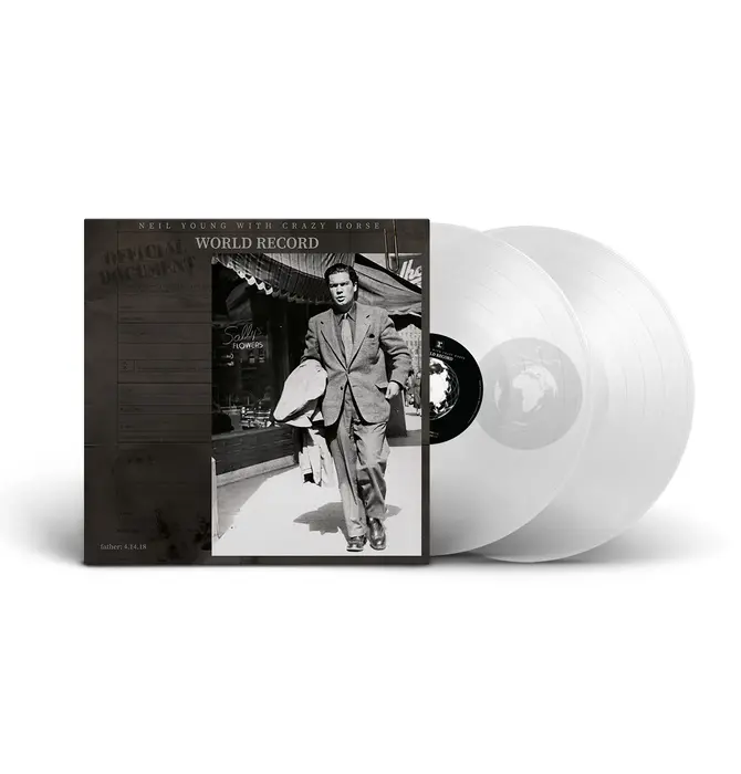 Neil Young With Crazy Horse - World Record , New Studio Album , Limited Edition Double LP on Clear Vinyl Includes Lyric Booklet