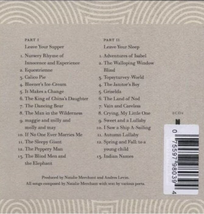 Natalie Merchant - Leave Your Sleep , Double CD