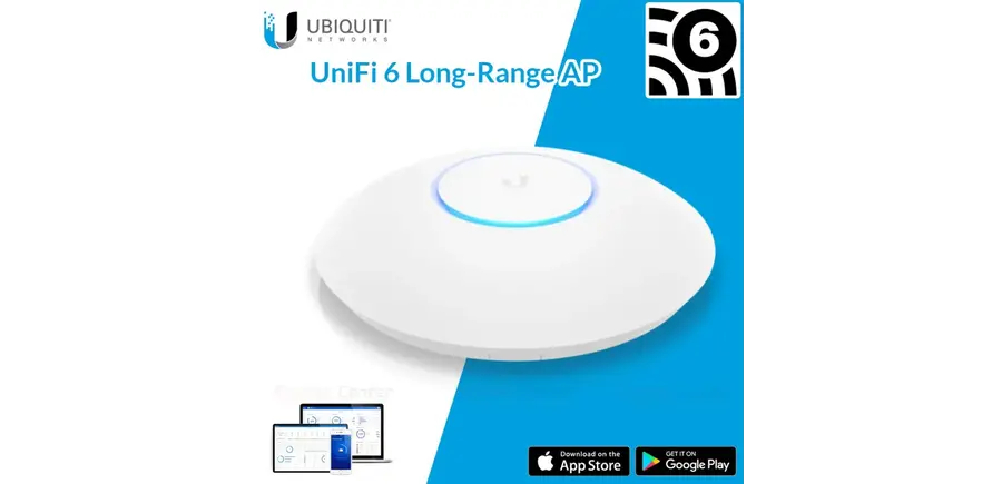 Ubiquiti Long Range Wifi6 Access-point , 4 x 4 MU MIMO 3.0GBPS, U6-LR-US