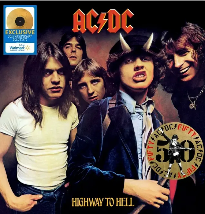 AC/DC - Highway To Hell, 50th Anniversary Limited Edition Gold Colored Vinyl includes Unique Insert & Custom Labels