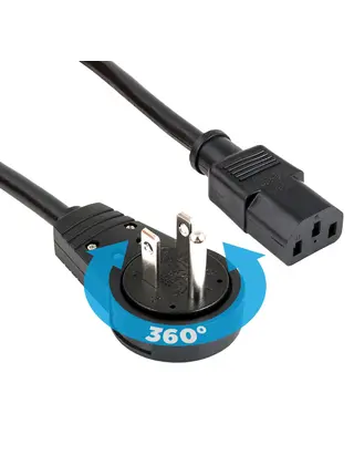 WattBox® 360° Rotating Male Power Extension Cord with 3-Prong Extension