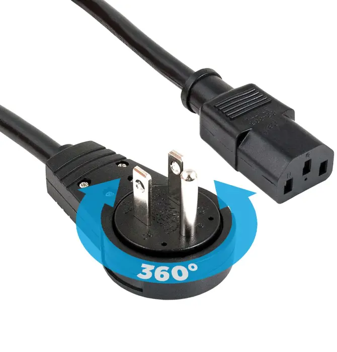 WattBox® 360° Rotating Male Power Extension Cord with 3-Prong Extension