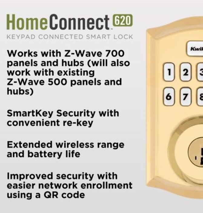 Kwikset 620 Traditional Z-Wave Keypad Smart Lock