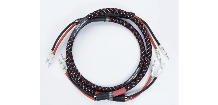 DH Labs -  Deity  , Solid Silver 4ft Speaker Cable with  Locking Silver Banana Plugs , Showroom Demo