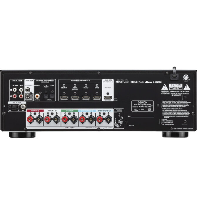 Denon AVR-S570BT 8K AV Receiver | 5.2 Channel x 130W
