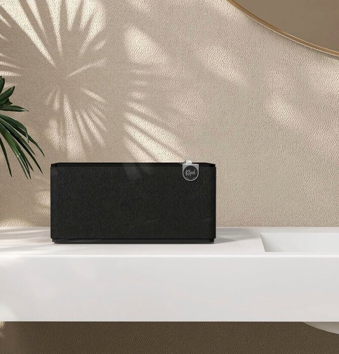 Klipsch - The Three + Premium Tabletop Bluetooth Speaker with Broadcast Mode