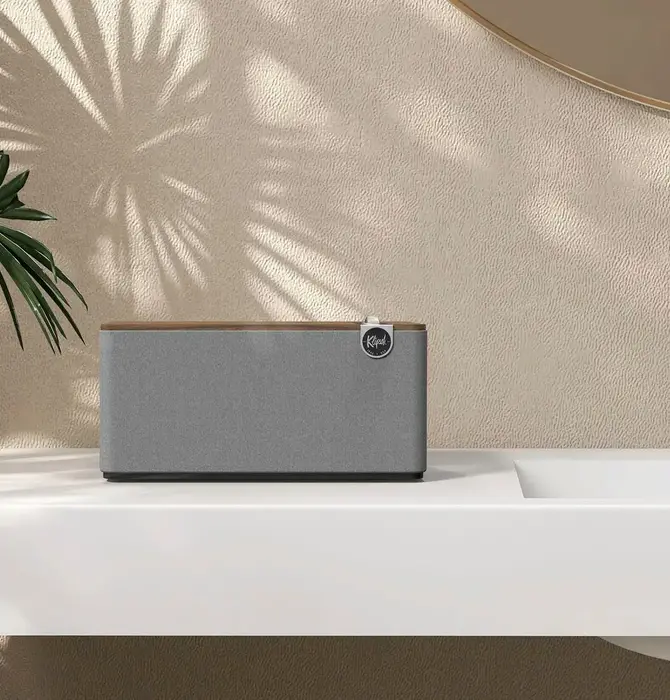 Klipsch - The Three + Premium Tabletop Bluetooth Speaker with Broadcast Mode