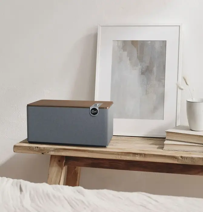 Klipsch - The Three + Premium Tabletop Bluetooth Speaker with Broadcast Mode
