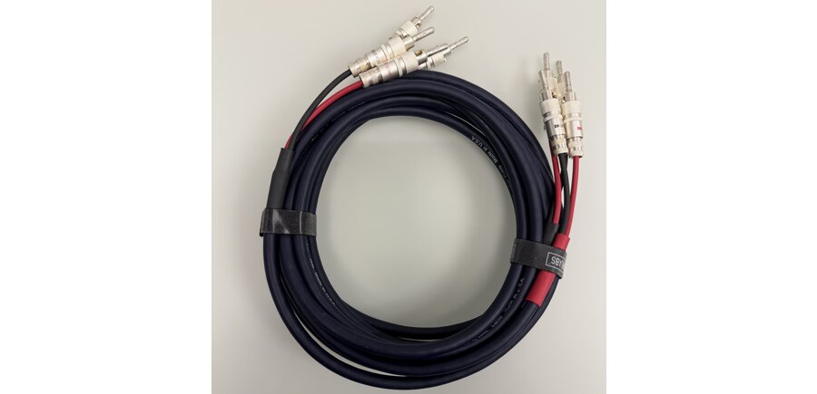 DH Labs - T-14 Speaker Cable Stereo Pair 22 feet with Silver Locking Banana Termination Showroom Demo