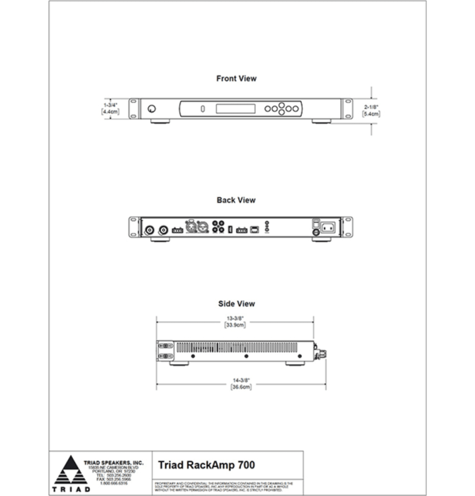 Triad Standalone 700 RackAmp