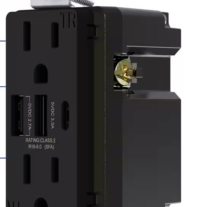 ELEGRP - High Speed Duplex USB C Charging Receptacle , Black