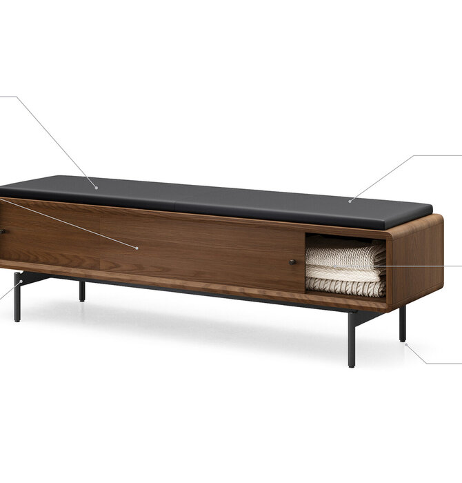 New BDI LINQ Bedroom® 9102 Storage Bench