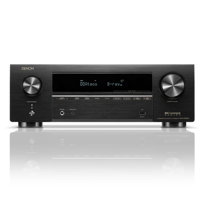 Denon - AVR-X1800H 7.2 Channel , 80 Watt / channel,  8K AV Receiver with HEOS® Built-in