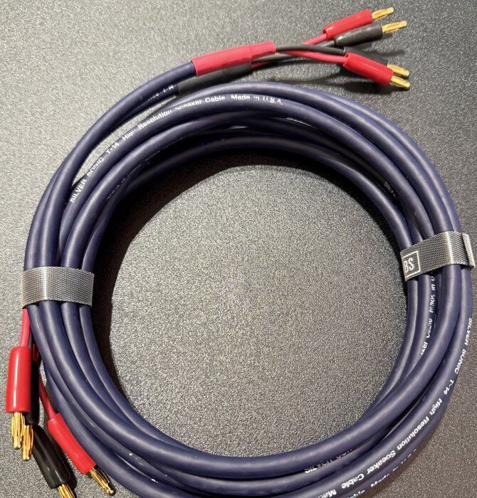 DH Labs T-14 Stereo Speaker Cable  Pair, 8 feet Banana Termination, Showroom Demo