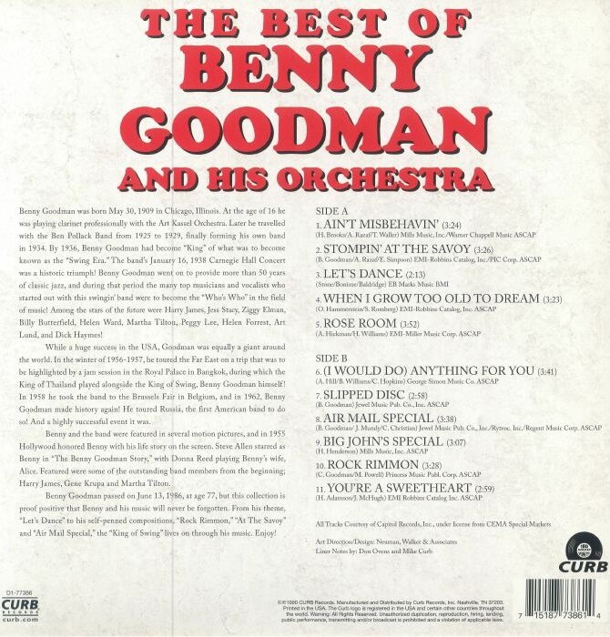 Benny Goodman - Best Of Benny Goodman & His Orchestra , Vinyl