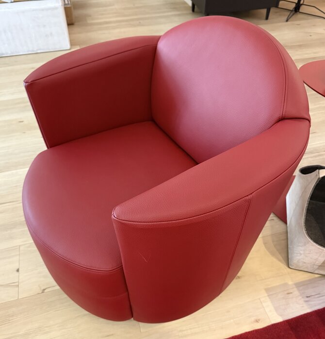 Jaymar - LA 1956 Swivel Leather Arm Chair with Metal Base