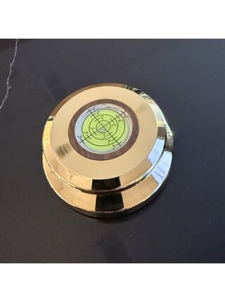 Vinyl Record Weight Clamp , 24K Gold-plated , 2 Lbs with Built In Level Gauge , Showroom Demo !