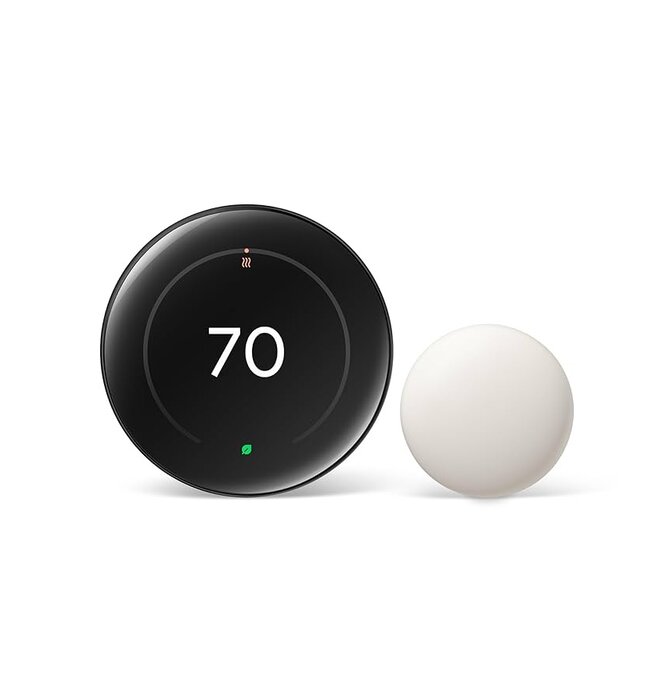 Google Nest Learning Thermostat + Nest Thermostat Sensor, 4th. Generation in Polished Silver