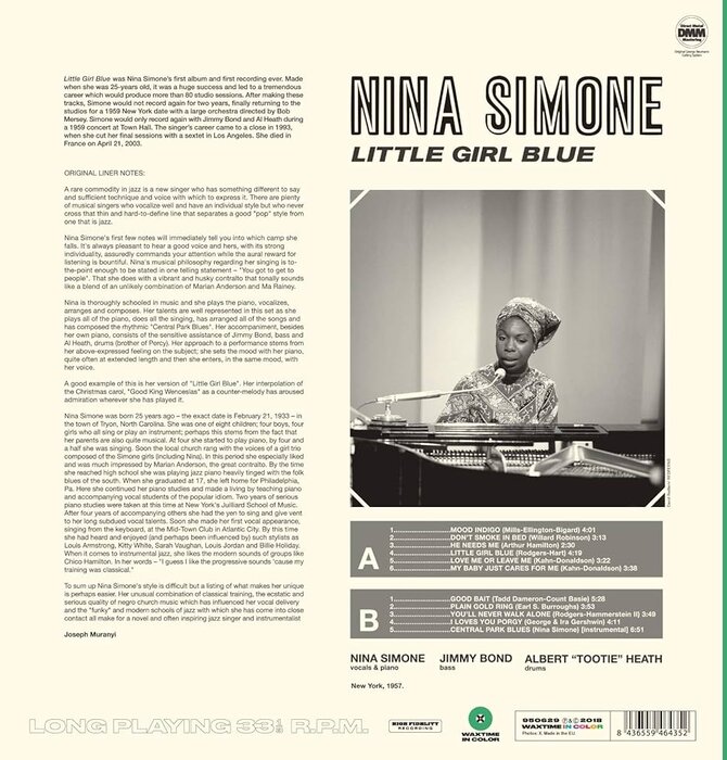 Nina Simone - Little Girl Blue , Limited Edition 180 Gram DMM Remastered Vinyl