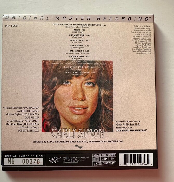 Carly Simon - Carly Simon , MOFI Original Master Recording , Special Limited Edition Hybrid SACD
