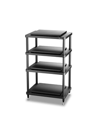 Solidsteel - S5 Series Twin-Shelf Modular Audio Rack , 4 Shelves in Black , Showroom Demo