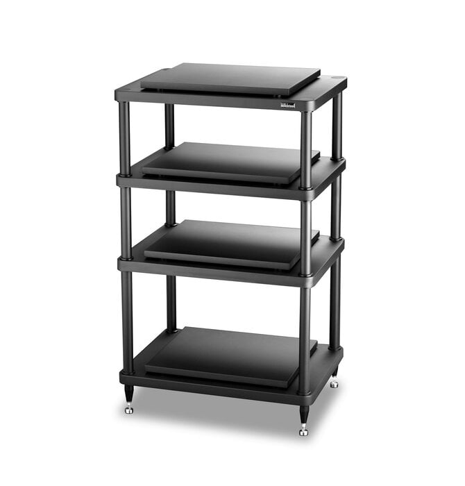 Solidsteel - S5 Series Twin-Shelf Modular Audio Rack , 4 Shelves in Black , Showroom Demo