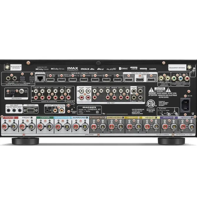 Marantz - Cinema 40 , Reference 9.4 Channel AV Receiver with Dolby Atmos, 125 Watt / Channel , 8K
