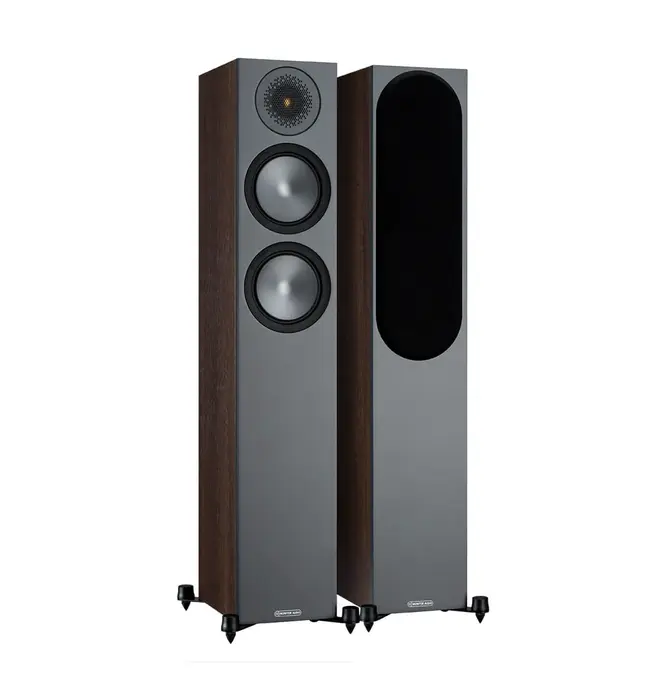 Monitor Audio - Bronze 200 Floorstanding Speaker Pair, Walnut