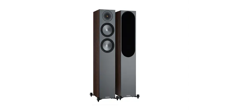 Monitor Audio - Bronze 200 Floorstanding Speaker Pair, Walnut