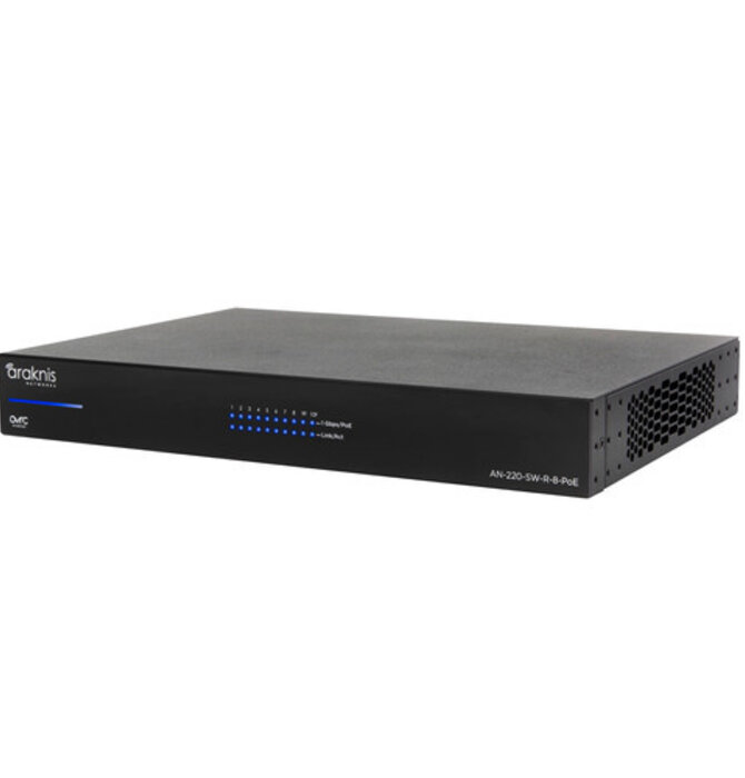 Araknis - Networks® 220 Series Layer 2 Managed Gigabit Switch with Partial PoE+, Rear Ports