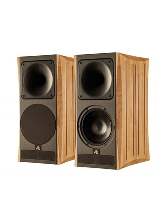 Atlantis Lab - AT 21 Bookshelf Speaker ( Sold as Pair ) Oak / Black Leather