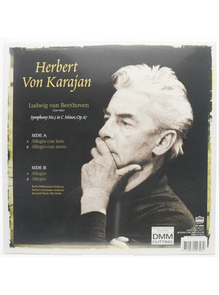 Herbert Von Karajan with Berlin Philharmonic Orchestra  - Beethoven Symphony No.5 , 180 Gram Limited Edition Audiophile Grade Colored Vinyl