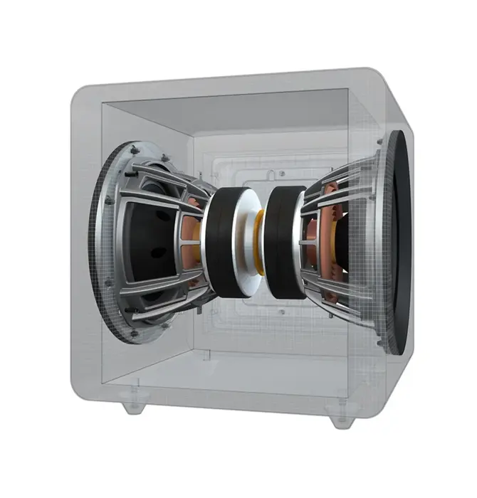 KEF - KC92 , 1000 Watt Powered Subwoofer with Dual 9" Force-cancelling Drivers ( 2 x 500 Watt )