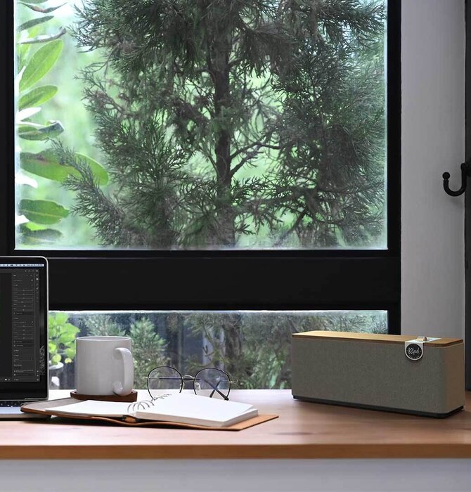 Klipsch - The One + Premium Tabletop Bluetooth Speaker with Broadcast Mode