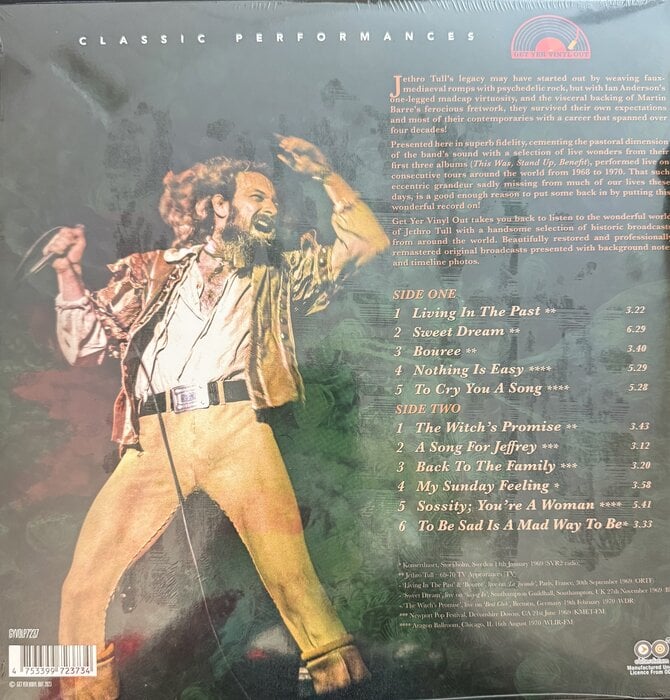 Jethro Tull - Greatest Hits LIVE , 180 Gram Colored ECO Vinyl
