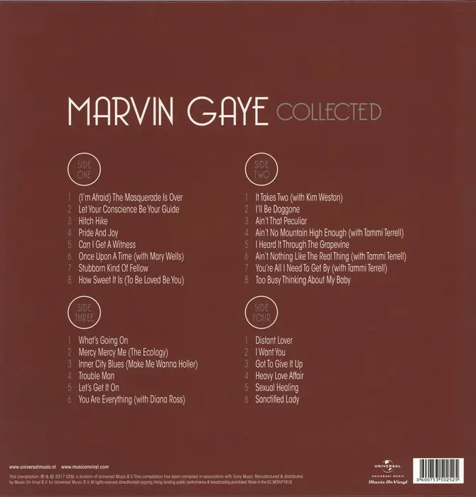 Marvin Gaye - Collected , 180 Gram Audiophile Grade 2 LP Vinyl with Booklet