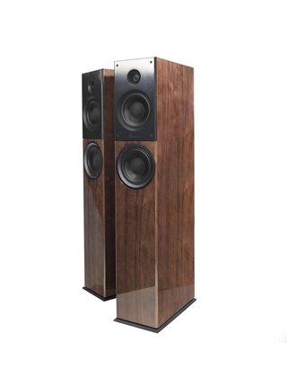 Burmester B38 Loudspeaker ( Sold as Pair ) High Gloss Walnut Cabinet with Black Face-plate , BRAND NEW !