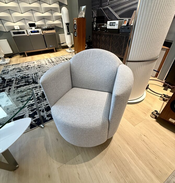 Jaymar - LA 1956 Swivel Chair with Metal Base ( Alta Fabric  ) Showroom Demo in Mint Condition ! Local Pick Up Only !!!