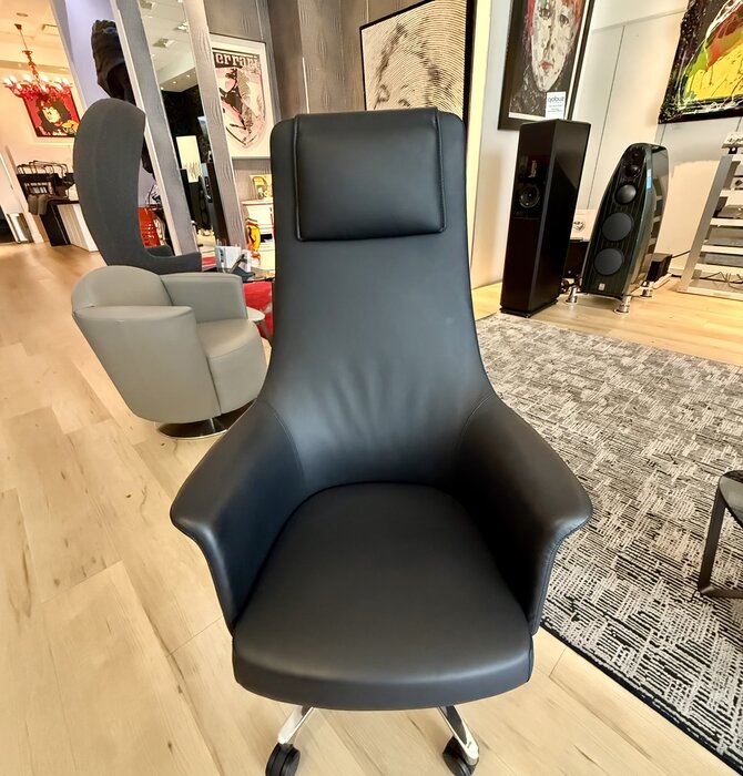 BDI Bolo™ 3531 Executive Office Chair in Black Leather  , Showroom Demo in Mint Condition! Local Pick up Only!
