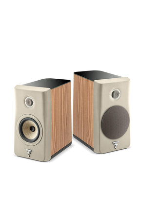 Focal Kanta No.1 ( Sold Each ) Walnut High Gloss Wood Veneer Cabinet with Matte Ivory Front Pane, Showroom Demo in Mint Condition with Full Warranty