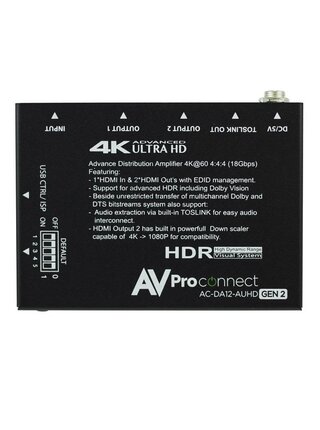 4K 1 x 2 AUHD HDMI Distribution Amplifier