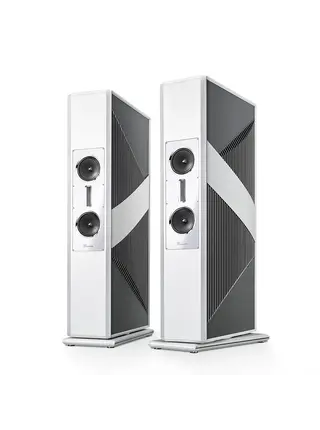Burmester BC 350 Signature Loudspeaker Pair  in Brushed Titanium Wrap  , USED ! CALL FOR INFO !