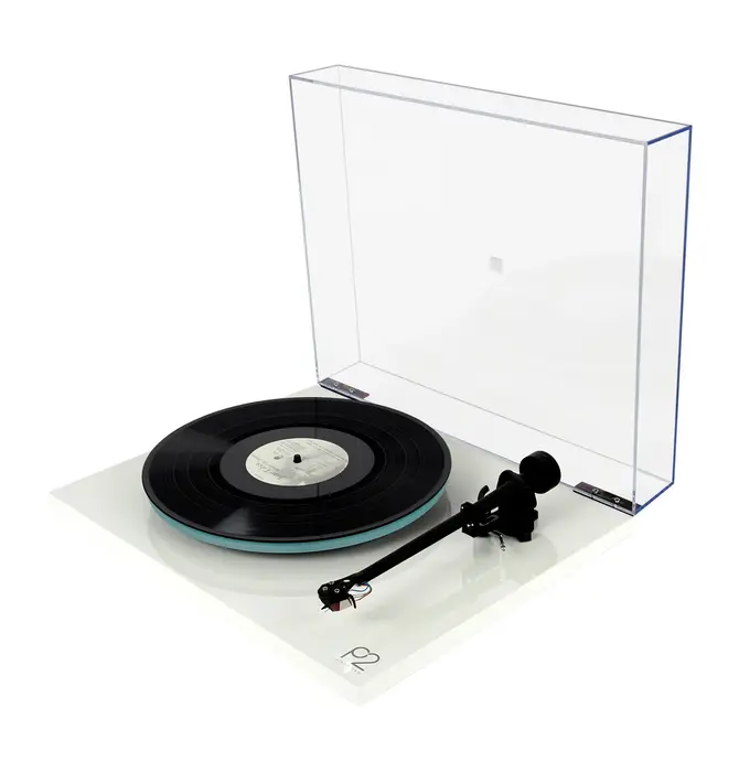 Rega Planar 2 in Gloss White with Rega Carbon MM Cartridge, Showroom Demo with Slight Scratches on Acrylic Cover