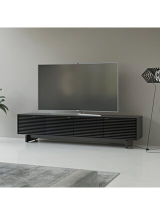 BDI Align 7473 Low 4-door Cabinet Ebonized Ash Media Base, LOCAL LAS VEGAS PICK UP ONLY !